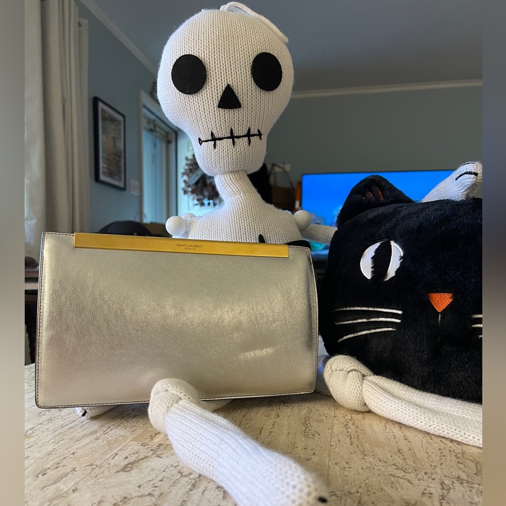 Saint Laurent Silver Clutch